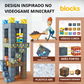 Blocos de Construção Minecraft (Edição Minas de Diamantes) - 53 / 62 / 91 Blocos (+5 Bonecos)