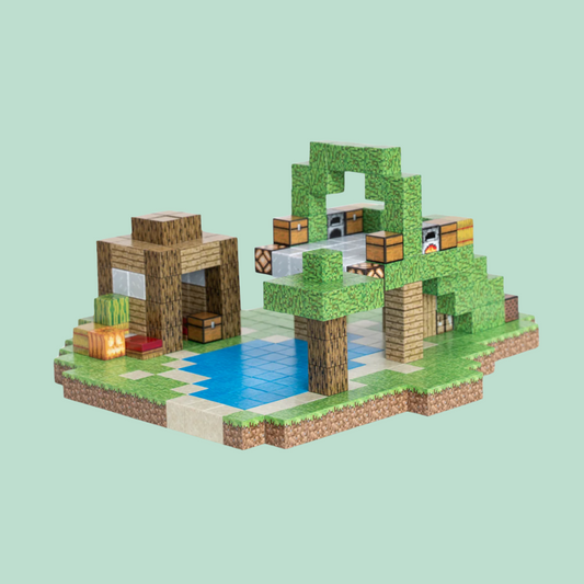 Blocos de Construção Magnética Minecraft - 80 Blocos + (3 Bonecos Exclusivos)