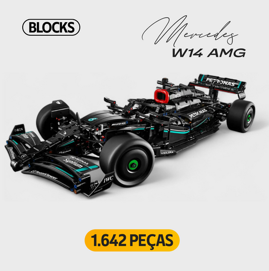 Mercedes W14 AMG (1642 Peças) - - Ganhe Box de Acrílico Exclusivo